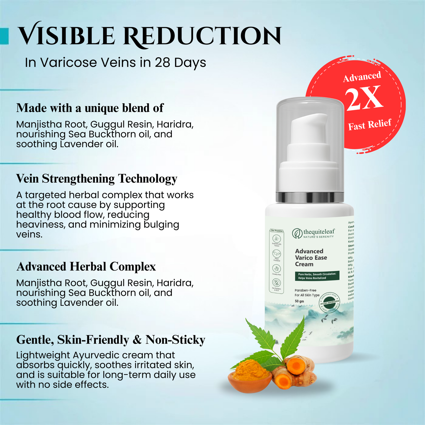 Ayurvedic herbal cream ingredients and natural formulation